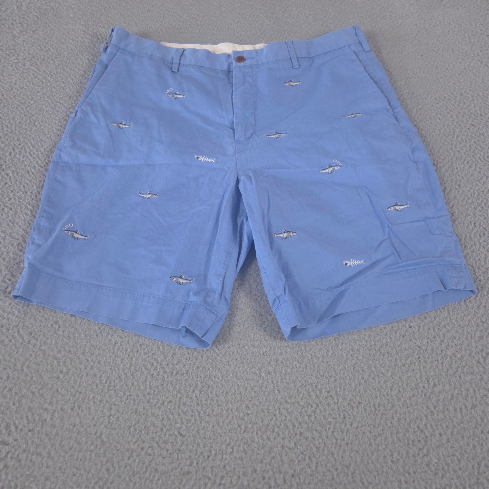 Polo Ralph Lauren Shorts Mens 36 Stretch Classic Fit Cotton Fish AOP Embroidered