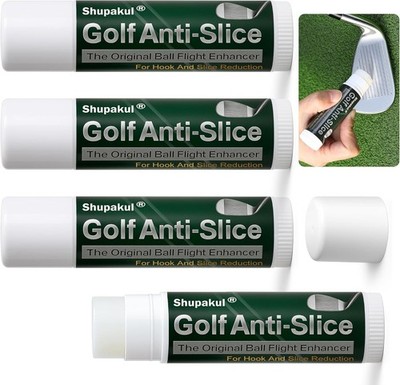 4 Pcs Golf Anti-Slice Anti-Hook Compound for Clubs, Golf Driver Wax Stick to Red