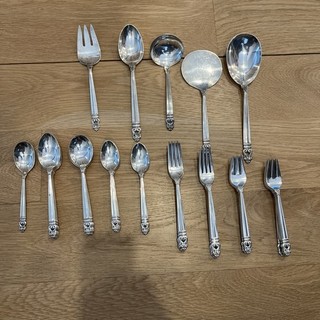 International Royal Danish 46 Sterling Pieces Serving Pieces 2 166.5 Grams