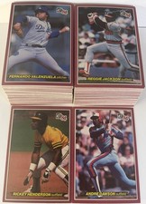 1984 Donruss Jumbo Baseball Lot 191 Cards Rickey Henderson Dawson Reggie