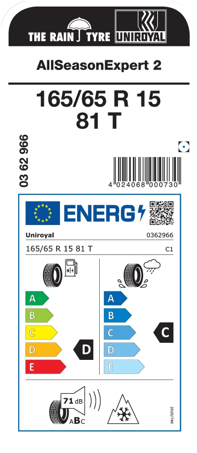 Uniroyal AllSeasonExpert 2 165/65 R15 81T M+S Ganzjahresreifen - Bild 2 von 2