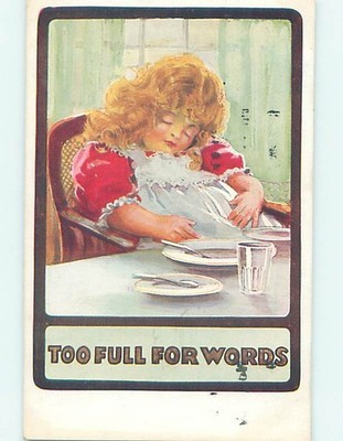 Pre-Linen foreign CUTE CHUBBY BRITISH GIRL EATS TOO MUCH FOOD 60.000 cards J5411