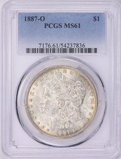 1887-O MORGAN DOLLAR PCGS MS61 BETTER DATE