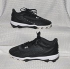 *NEW* Under Armour Boys' Leadoff Low RM 3.0 Jr. Blk/Wht Baseball Cleats Size 5Y