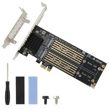 Dual M2 NVMe to PCIe Adapter M-Key B M Key 2230/2242/2 Heat Sink NVMe SSD