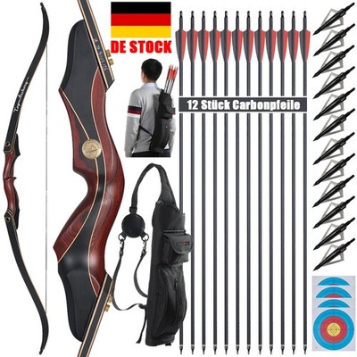 60 Zoll Takedown Recurvebogen Carbonpfeile 25-50lb Bogenschießen Jagdbogen RH LH