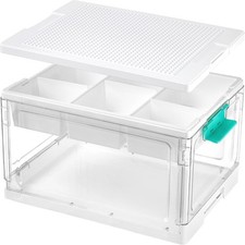 24QT Storage Box with Baseplate Lid  Removable Tray Craft Organizer Storage Box