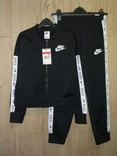Nike New Girls Black Full Zip Hoodie Tracksuit Jogging Suit Age 11-12