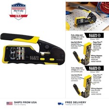 Klein Tools VDV226-110 Ratcheting Modular Data Cable Crimper / Wire Stripper ...