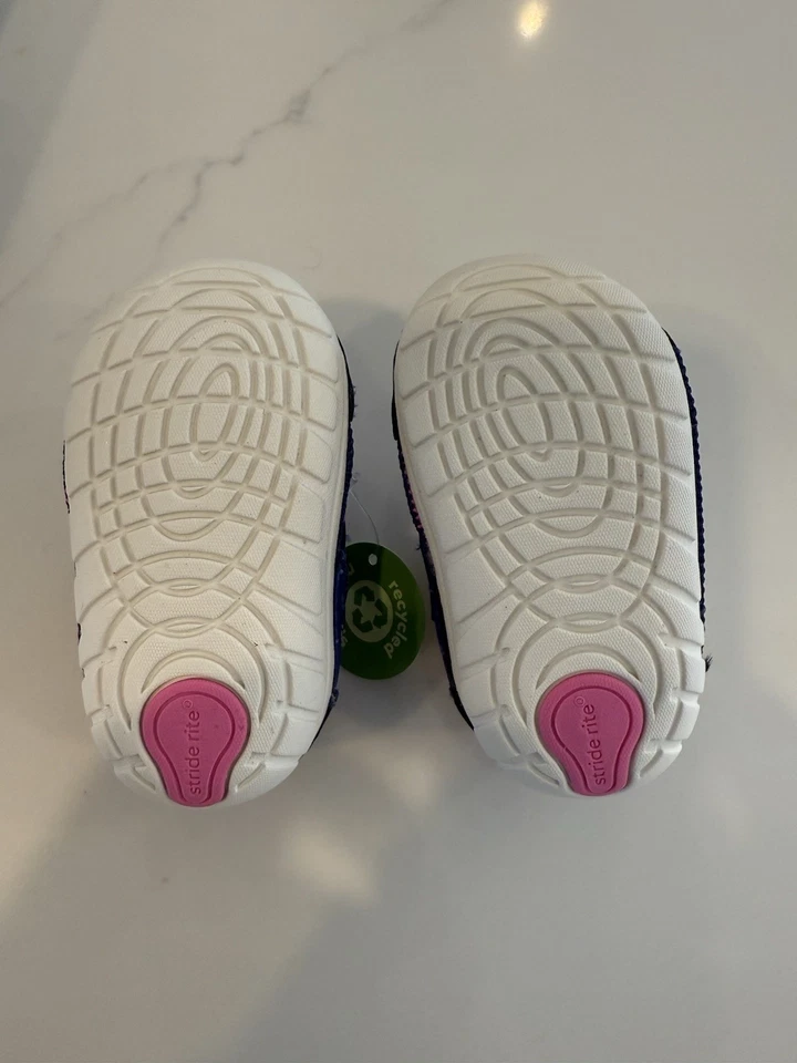 Sapatos infantis Stride Rite BG026906 3M zíper pequeno corredor violeta - Imagem 4 de 4