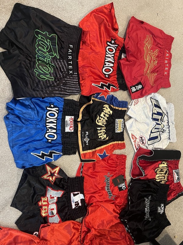 13 total muay thai shorts fairtex/yokkao/boon/lumpinee xl size 36-38 lot