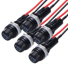 5 PCS Panel Mount Fuse Holder for 6x30mm Fuse 250V 10A Pre-Soldered