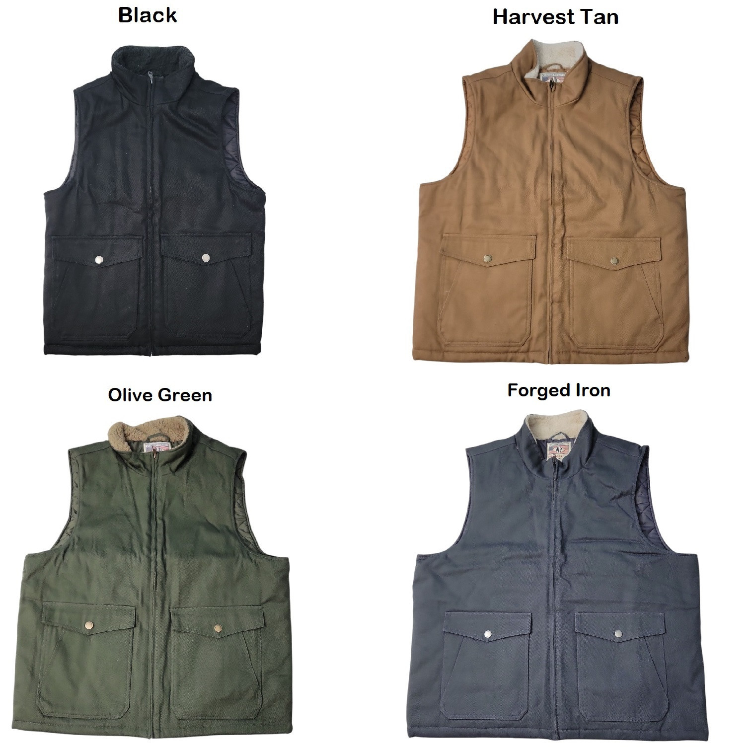 WP WEATHERPROOF Men's Sherpa Collar Full-Zip Workwear Vest WP WEATHERPROOF Men's Sherpa Collar Full-Zip Workwear Vest