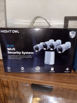 Night Owl 8-Ch, 4-Camera Indoor/Outdoor Plug-In Wi-Fi IP 4K 64GB Security System