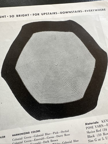 1940’s Crocheted Rugs Book NO 107 Patterns J & W Sweaters Potholders Lamp Shade - Picture 4 of 18