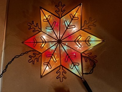 GE 22 Lights Gold Snowflake Christmas Tree Topper 10'' With Clip And Original Box