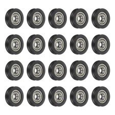 20Pcs 5x23.5x6.8mm 625ZZ Carbon Steel U Groove Bearings POM Guide Pulley, Black
