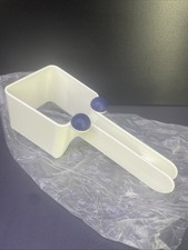 NEW Vintage Tupperware White Blue Plastic Square Piece Cake Slicer Cutter Server