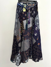 Jaded Gypsy Patchwork Maxi Wrap Skirt Tie Waist Free Size NWT