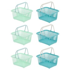 6PCS Mini Shopping Baskets with Handles Small Tiny Baskets, Green Cyan