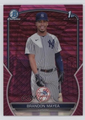 2023 Bowman Chrome Prospects Fuchsia & Pink Vapor Refractor Brandon Mayea 4f5