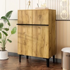 Modern Hallway Shoe Cabinet 2 Door Storage Unit Adjustable Shelves Space Saving