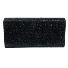 Nina Black Rhinestone Embellished Evening Clutch