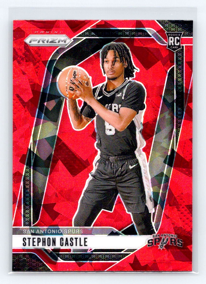 2024-25 Panini Prizm Red Ice #234 Stephon Castle RC San Antonio Spurs