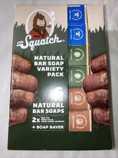 Dr. Squatch Men's Natural Bar Soap Variety Pack, 6 Count + Soap Saver