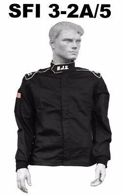 RJS RACING 2 LAYER ''ELITE'' SFI 3-2A/5 FIRE SUIT JACKET BLACK 3X 200430108