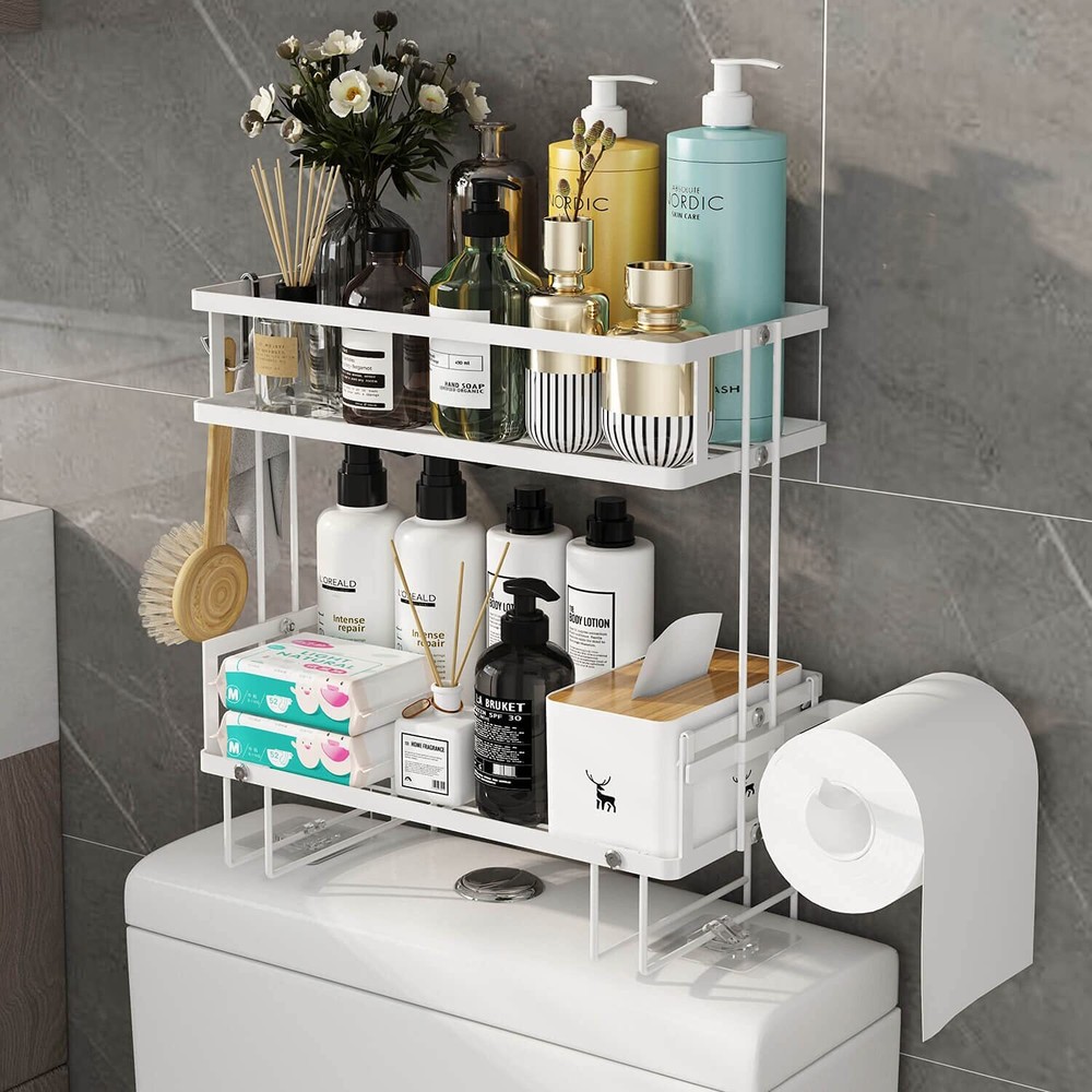 Over The Toilet 2-Tier Bathroom Storage Cabinet Organizer