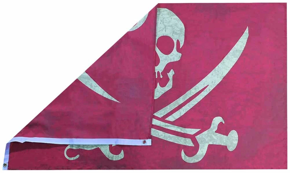 Bandera Bandera 3X5 Pirate Calico Jack ROJO SANGRE De Colección 100D 3'x5' Tejida Poli Nylon Foto 2 de 4