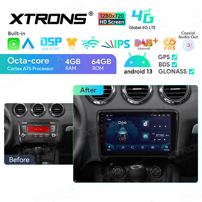 9'' Android 14 Autoradio 8-Core LTE 4G GPS Navi DSP USB für AUDI TT MK2 8J 06-12