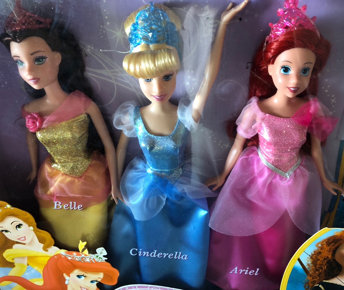 Disney 7 Princess Collection Merida Cinderella Ariel Rapunzel Snow