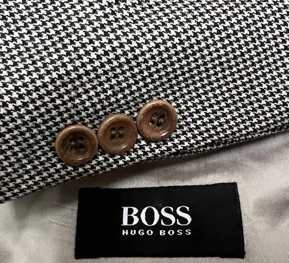 Blazer G2U HUGO BOSS DionysosAkropolis 46L 38x30 Pantalones Negro Blanco Pata de Gallo S Foto 2 de 4