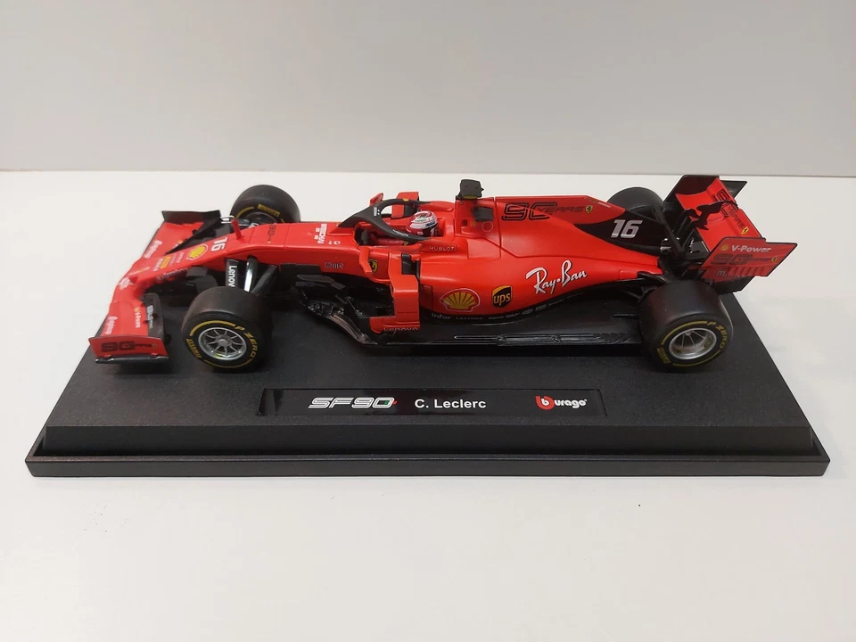 F1 Formula 1 Ferrari SF90 2019 Charles Leclerc Burago 1:18 con Box - Immagine 3 di 4