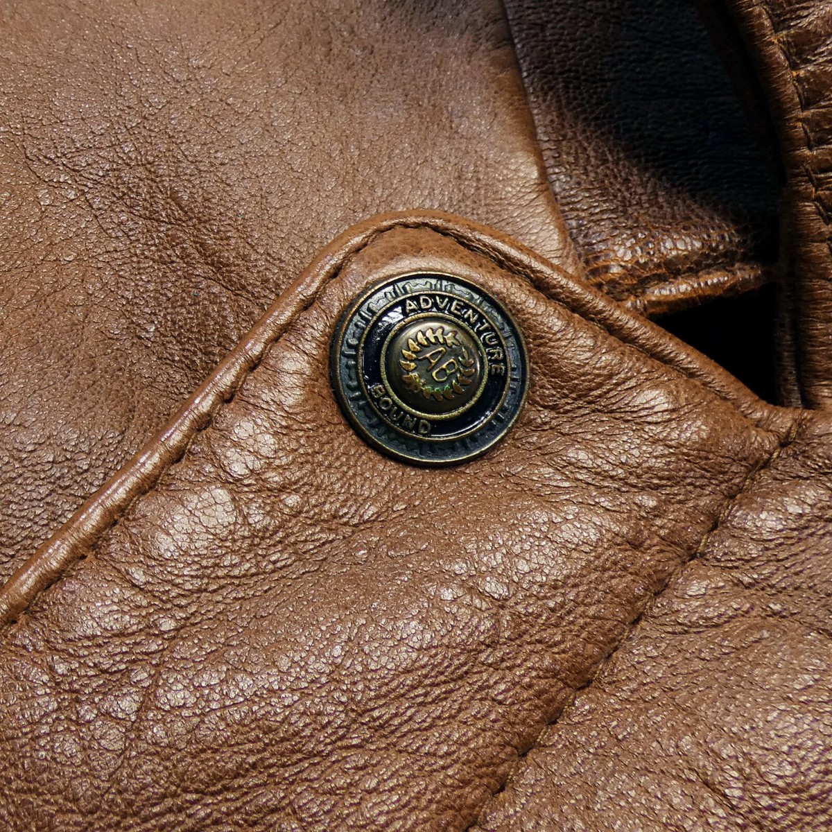 Vintage 80's Leather Flight Jacket A-2 Type Full Zip Vintage