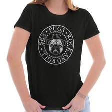 Funny Pug Dog Lover Gift Fur Mom/Dad Life Womens Top Junior Graphic Tee