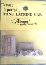 Alexander Scale HO #2801 Mine Car -- Latrine, 2' Gauge / Light Cast Metal