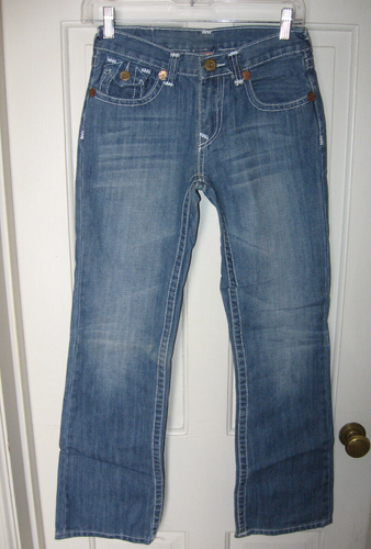 TRUE RELIGION LOW RISE BOOTCUT GIRLS SZ 14 X 29" MEDIUM WASH STRETCH EUC