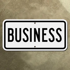 BUSINESS highway road sign route marker auxiliary supplemental 1948 banner