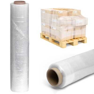 Palettenfolie Stretch Schrumpffolie transparent nicht verlängert Verpackungsfolie 500mm x 250mu 23mu