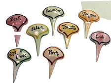 vintage sandwich food markers 7 Toni raymond devon pottery 1950s Crab Pork salad