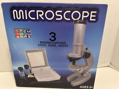 NEW Space & Science MICROSCOPE kit 3x magnifications prepared slide STEM set