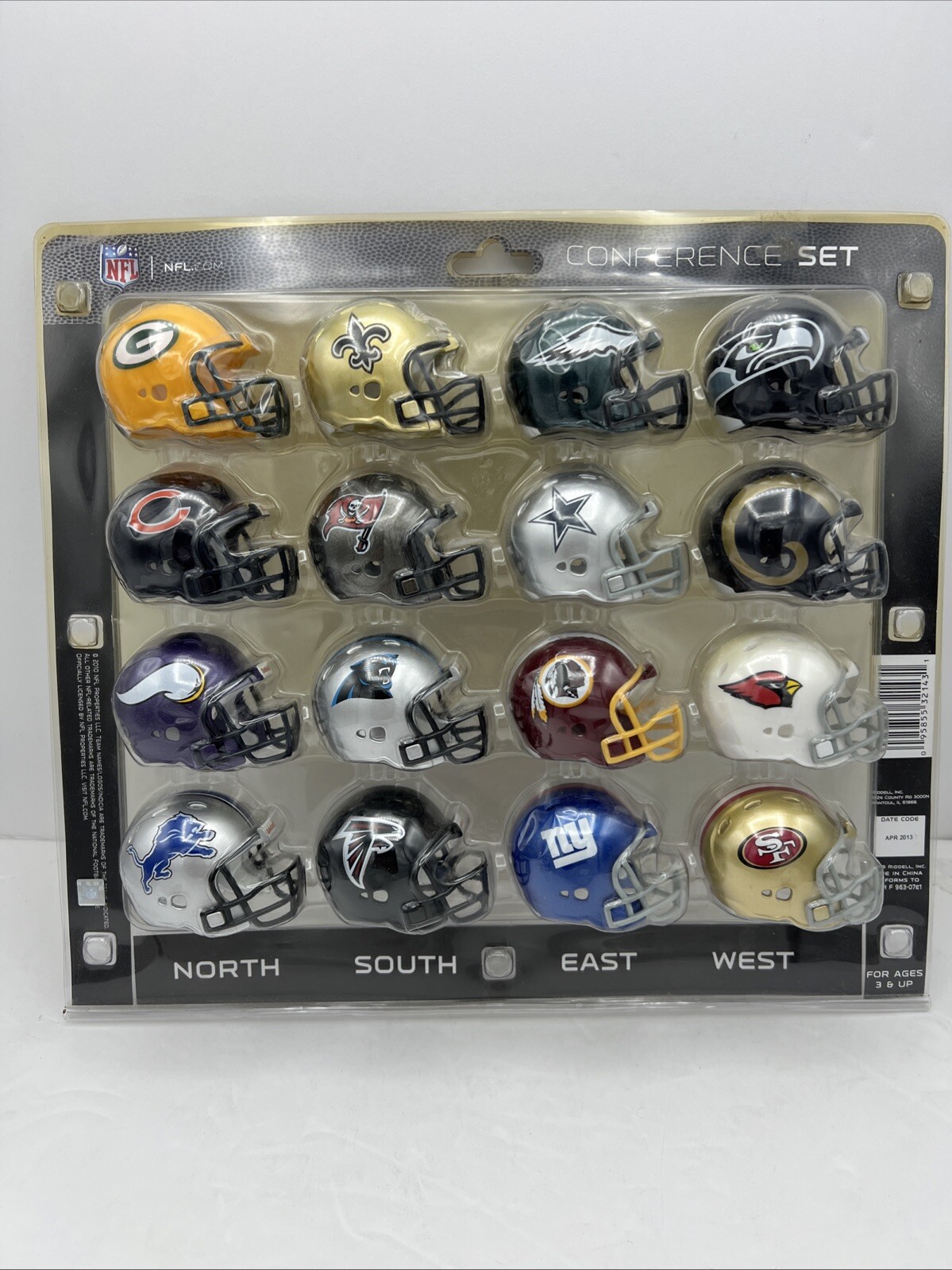 Rare 2013 Riddell NFL NFC Pocket Size Helmets Conference Set