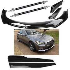 Front Bumper Lip Splitter Spoiler Body Kit Side Skirt For Infiniti G37 G35 Q50