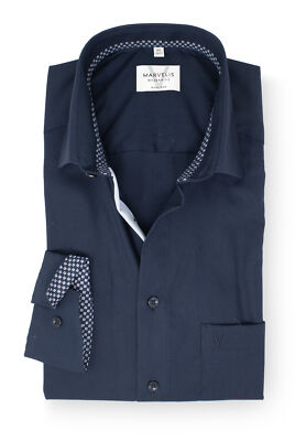 Marvelis Herren Businesshemd Langarm Non-Iron Modern Fit,Einfarbig,New Kent