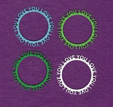 I LOVE YOU circle frame die cuts scrapbook cards