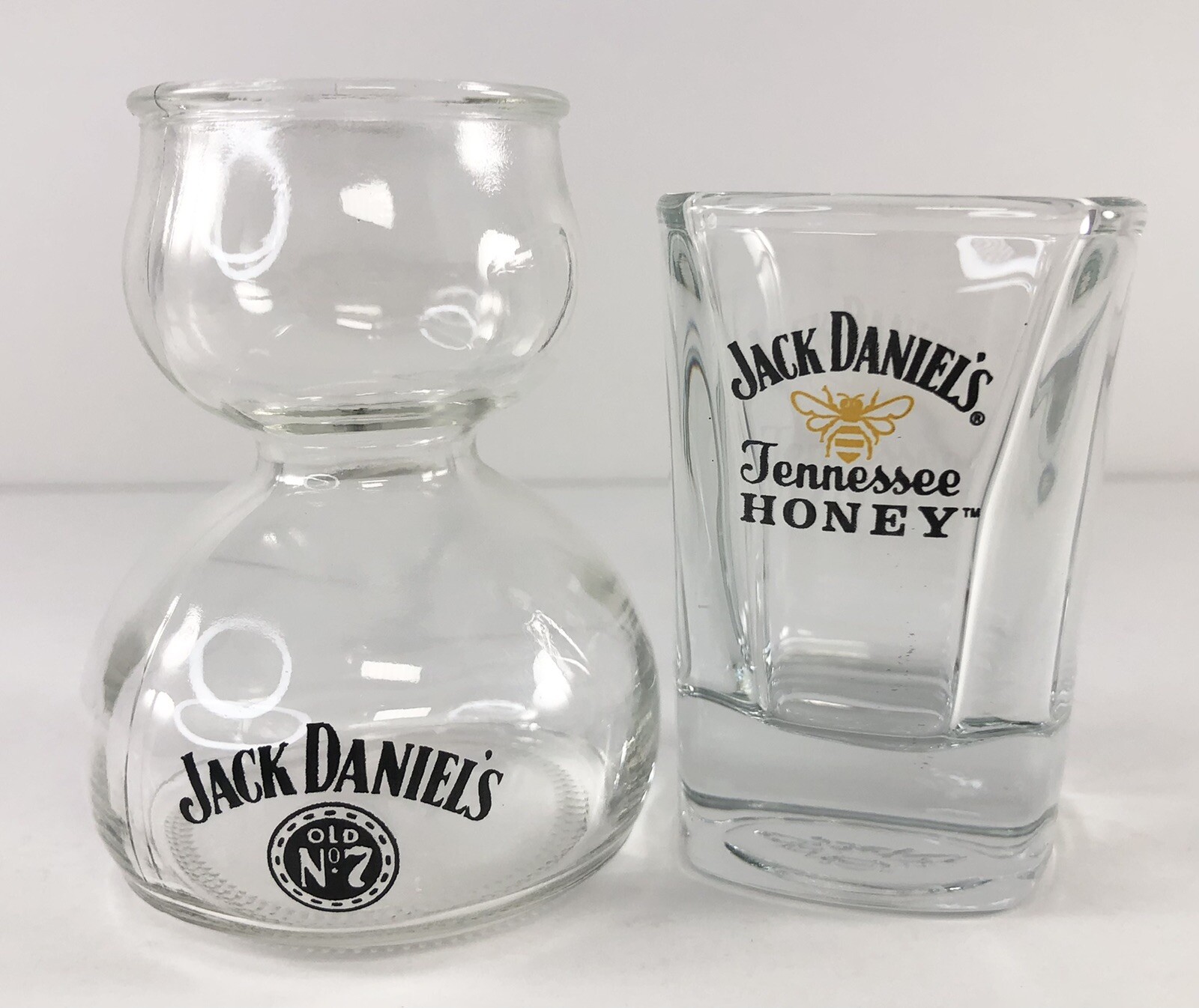 Jack Daniels Old No 7 Chaser Double Bubble Jigger Tennessee Honey Shot Glass Ebay