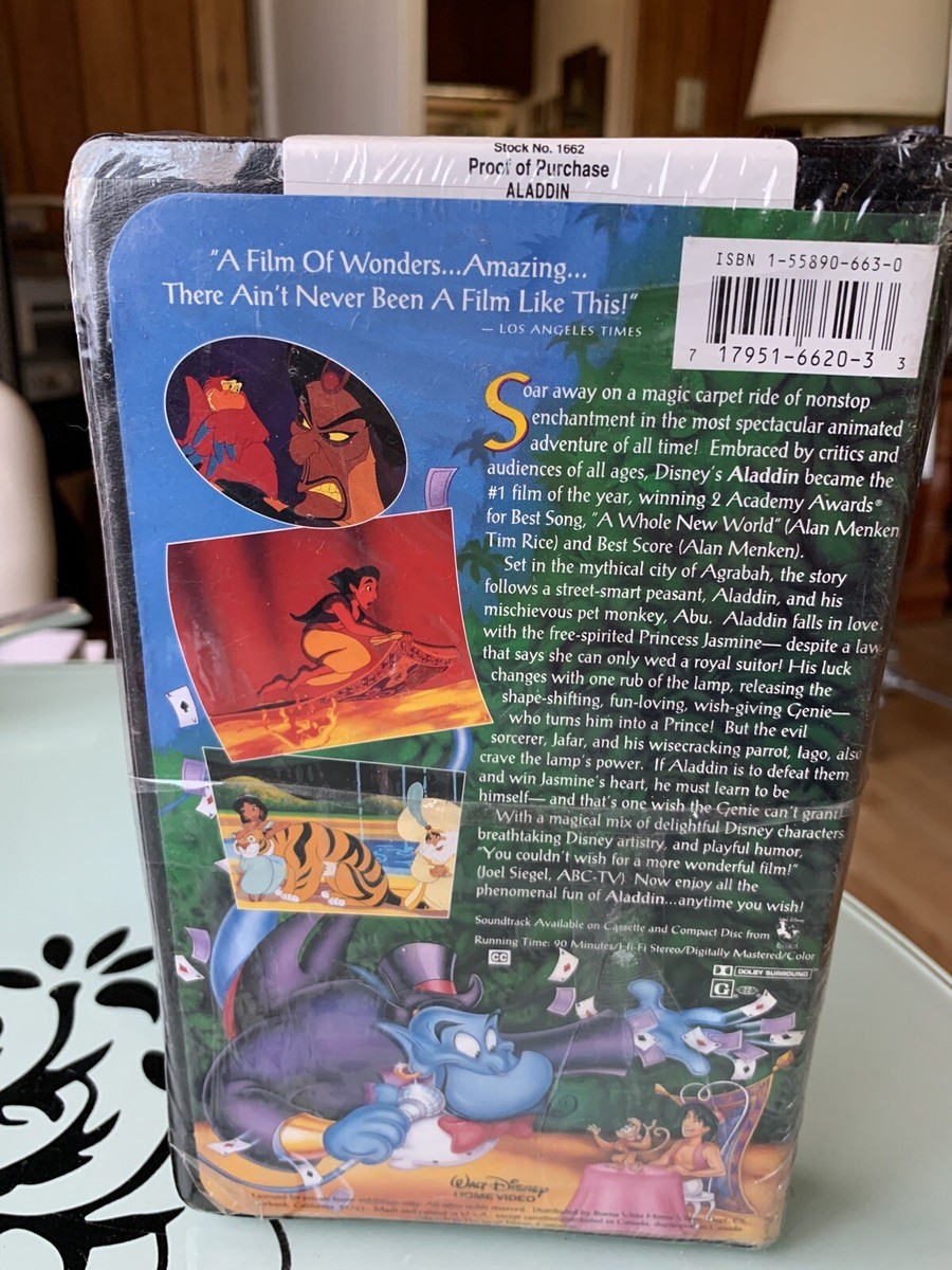 Disney Aladdin (VHS, 1993) Black Diamond Classic Collectible ISBN